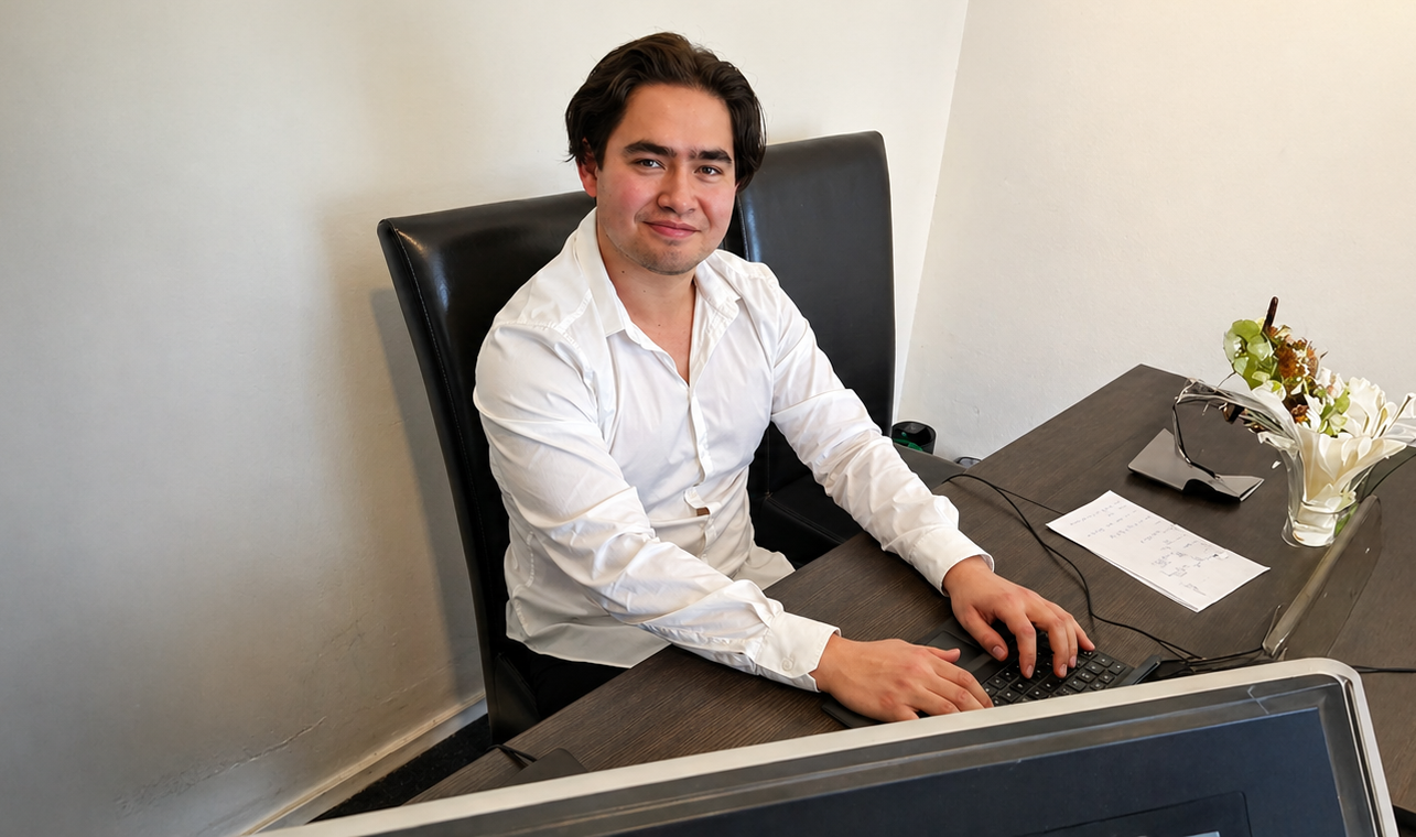 Sean tijdens een klantgesprek - Velos Marketing